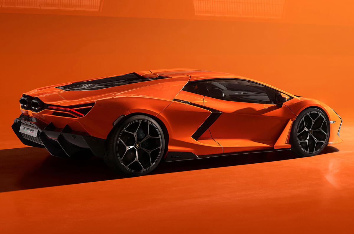 Lamborghini Revuelto rear three quarter studio Lamborghini Revuelto rear three quarter studio