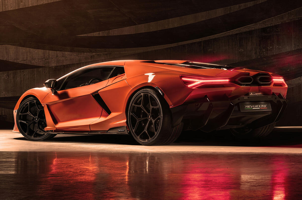 Lamborghini Revuelto rear three quarter Lamborghini Revuelto rear three quarter