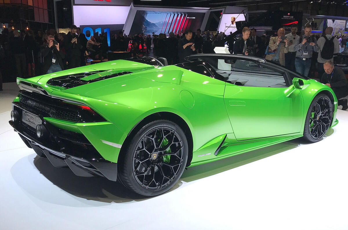 Lamborghini Huaracan Evo Spyder Geneva 2019 - hero rear