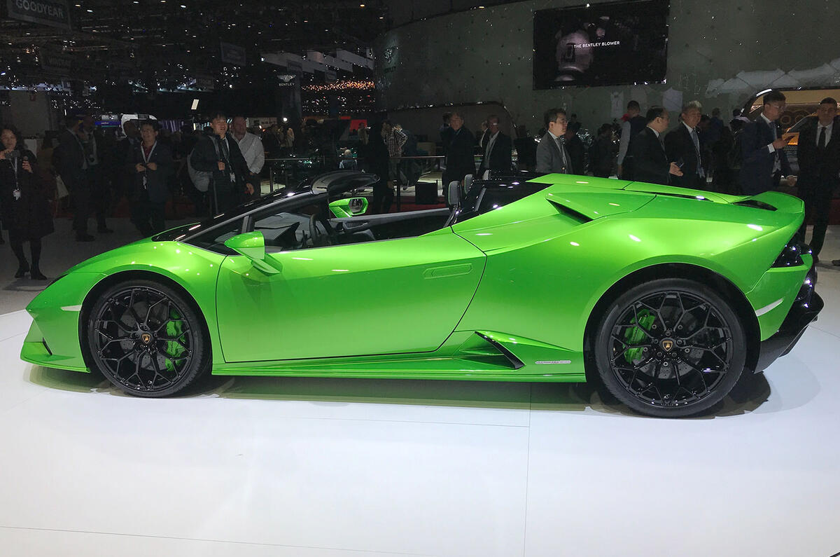 Lamborghini Huaracan Evo Spyder Geneva 2019 - hero side