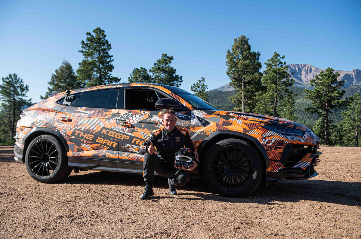 Lamborghini pikes peak with driver Lamborghini pikes peak with driver