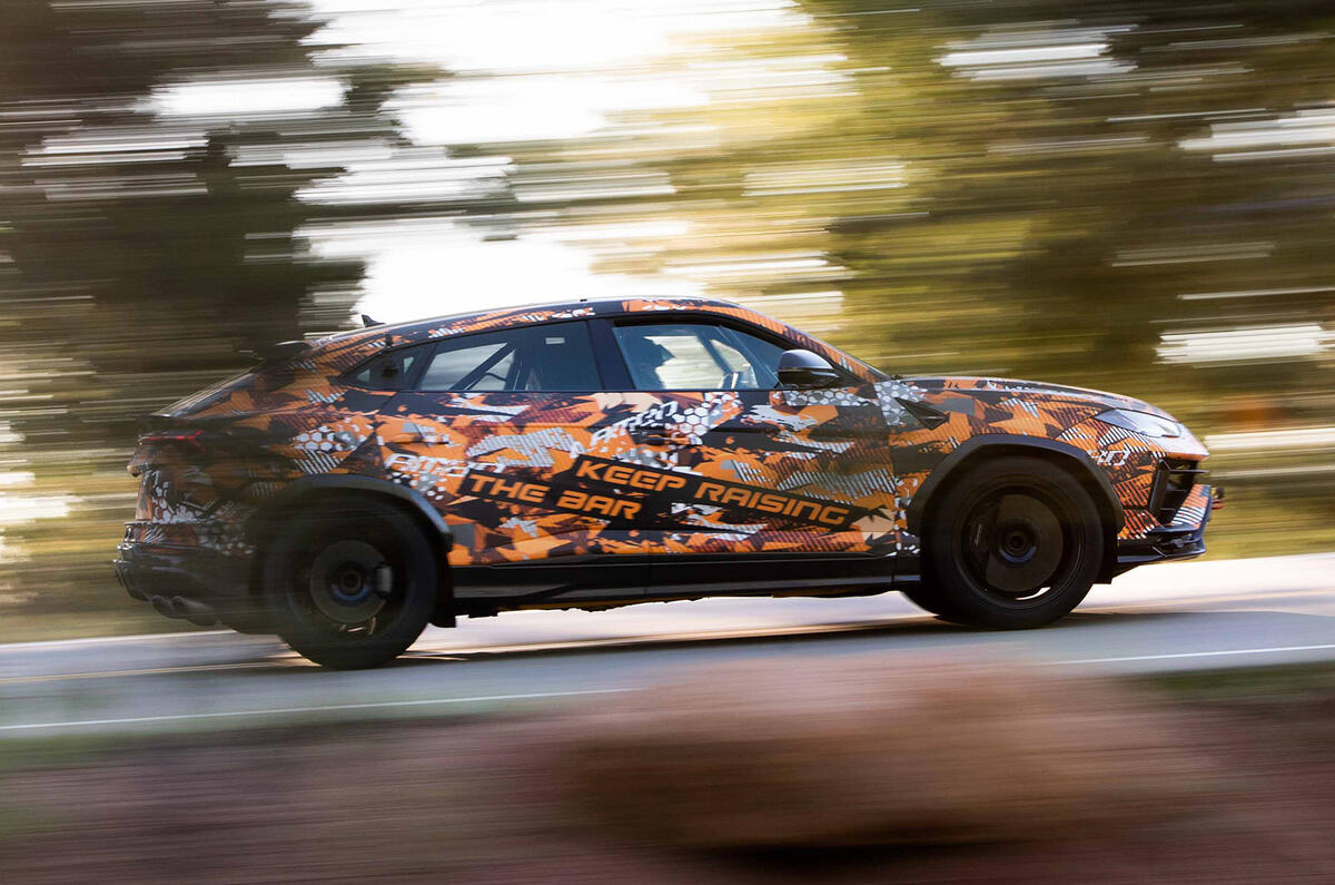 Lamborghini Urus   Pikes Peak Record 2022 dynamic side view Lamborghini Urus   Pikes Peak Record 2022 dynamic side view