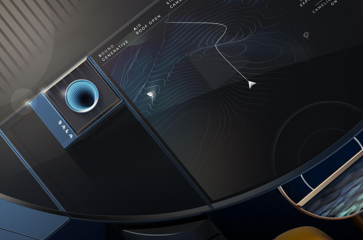 Lancia Pura HPE concept 2023 infotainment touchscreen detail Lancia Pura HPE concept 2023 infotainment touchscreen detail