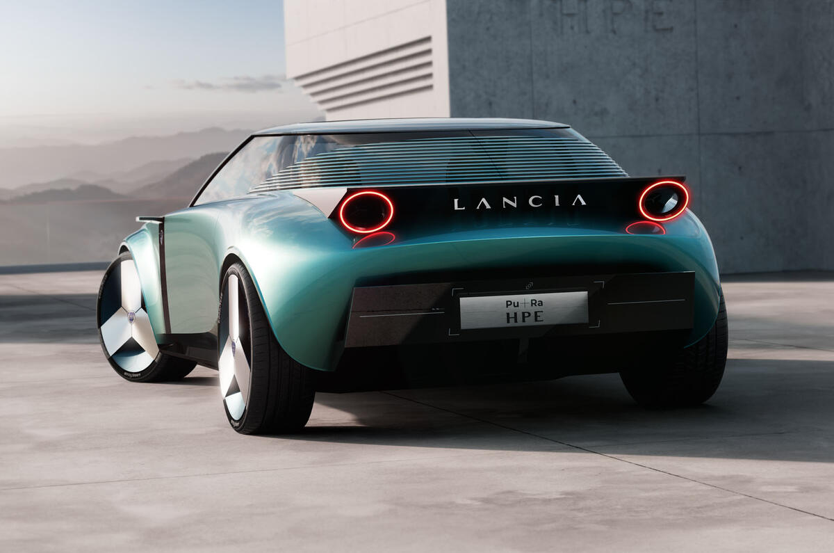 Lancia Pura HPE concept 2023 rear quarter static Lancia Pura HPE concept 2023 rear quarter static