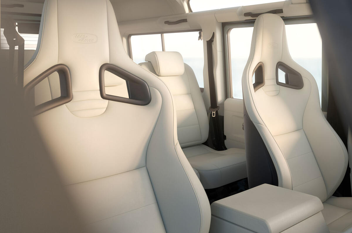 Land Rover Bespoke Works Defender V8 front seats