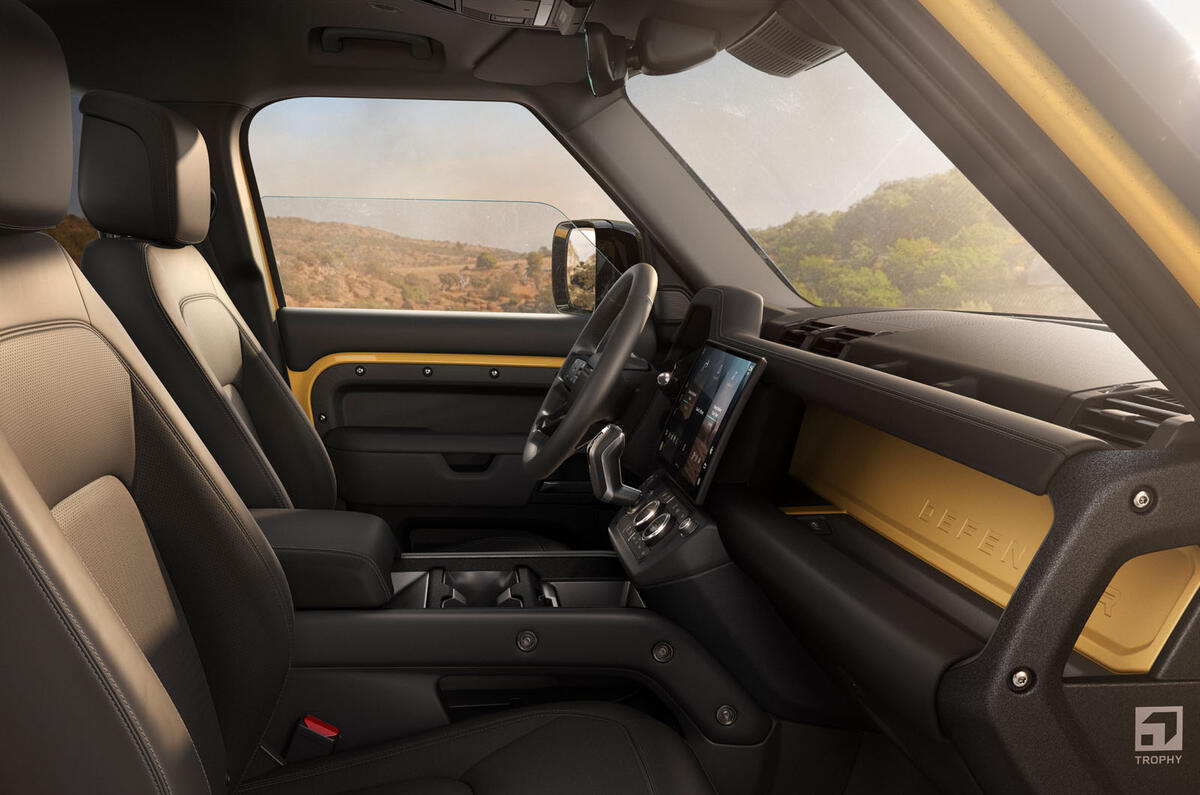 Land Rover Defender Trophy Edition yellow interior Land Rover Defender Trophy Edition yellow interior