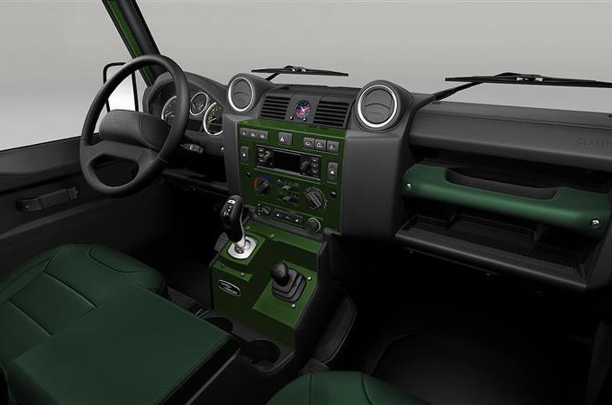 Land Rover Defender Works Bespoke Churchill Edition interior Land Rover Defender Works Bespoke Churchill Edition interior