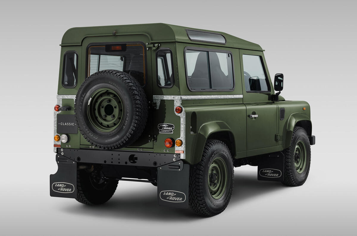 Land Rover Defender Works Bespoke Churchill Edition rear 110 Land Rover Defender Works Bespoke Churchill Edition rear 110