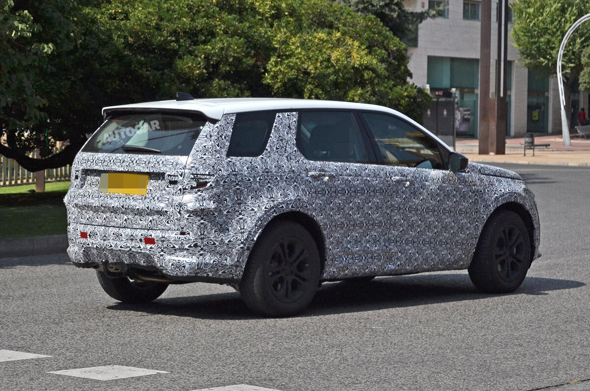 Land Rover Discovery Sport spy shot rear three quarters