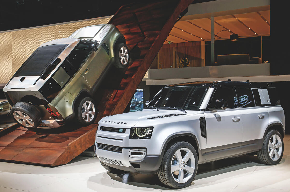 New Land Rover Defender green and white