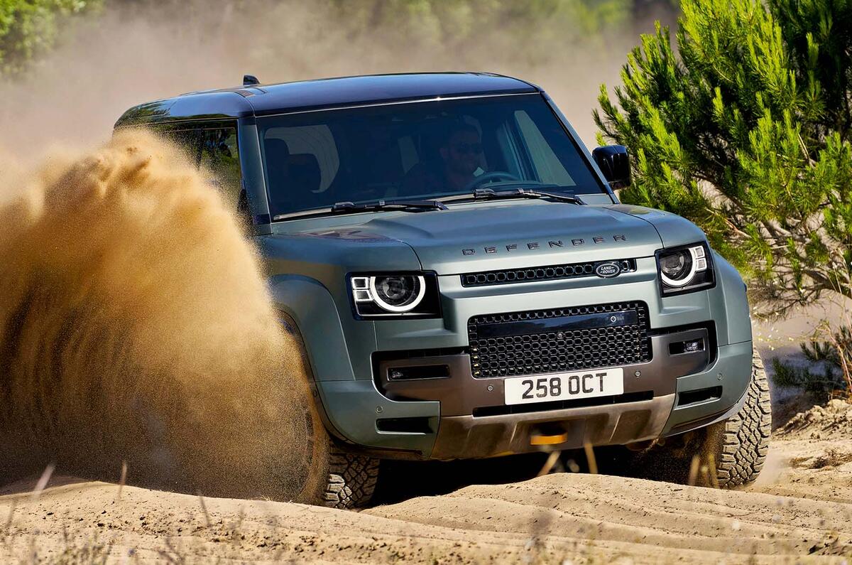 Land rover defender octa front three quarter