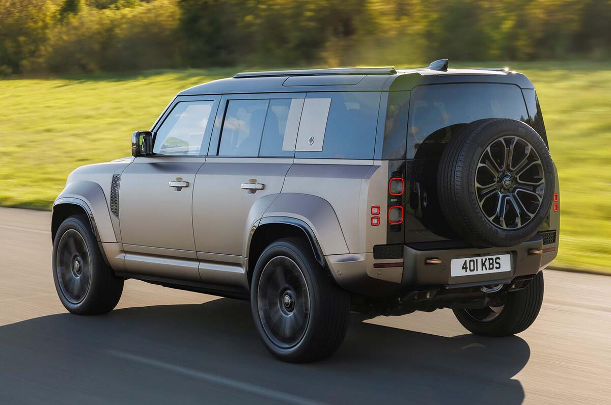 Land Rover Defender Octa rear three quarter tracking Land Rover Defender Octa rear three quarter tracking
