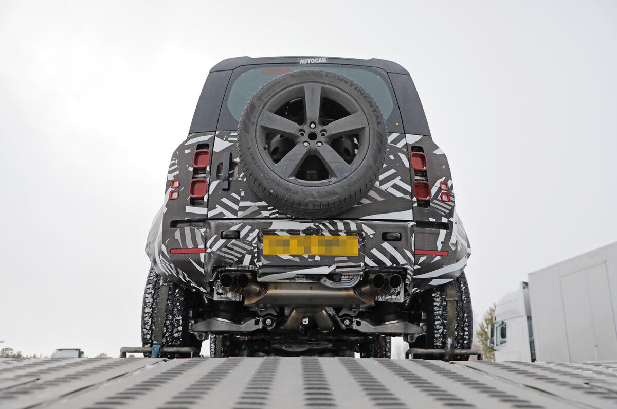 Land Rover Defender SVX rear below Land Rover Defender SVX rear below