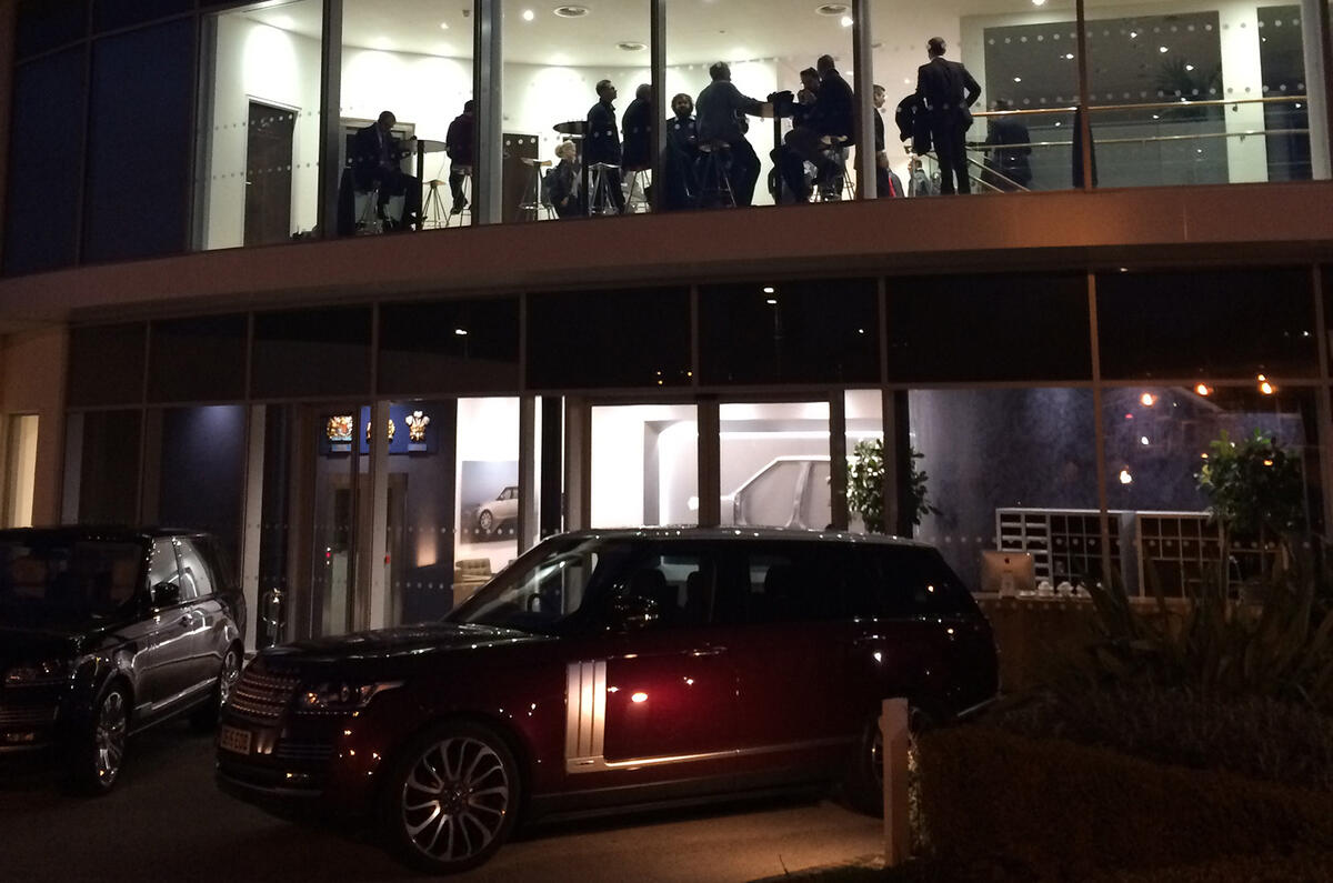 Employees gather at Land Rover
