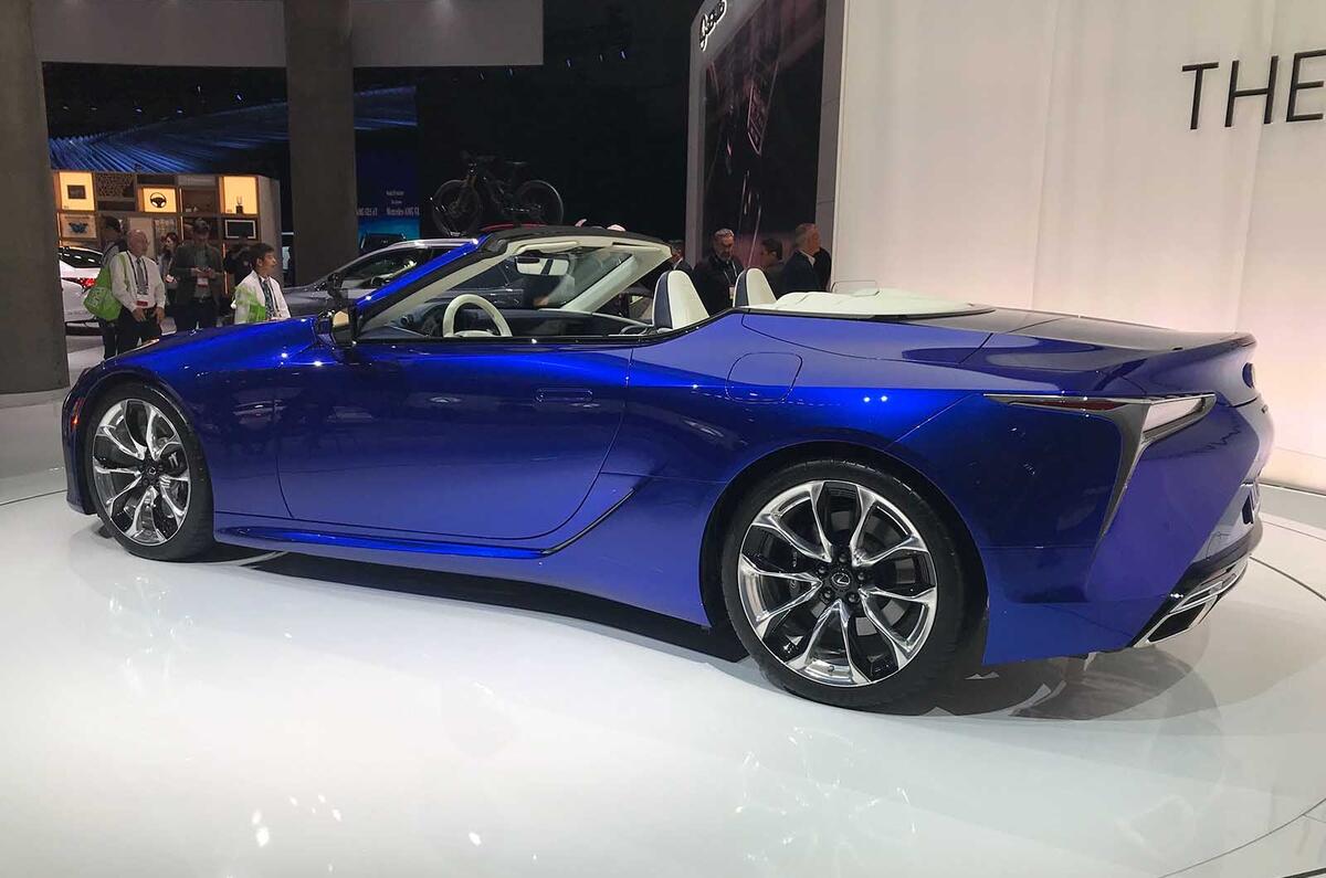 Lexus LC500 convertible rear three quarters