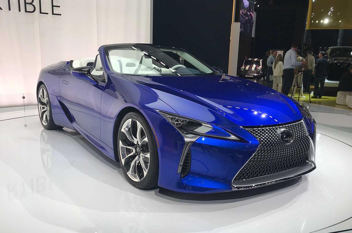 Lexus LC500 convertible front three quarters