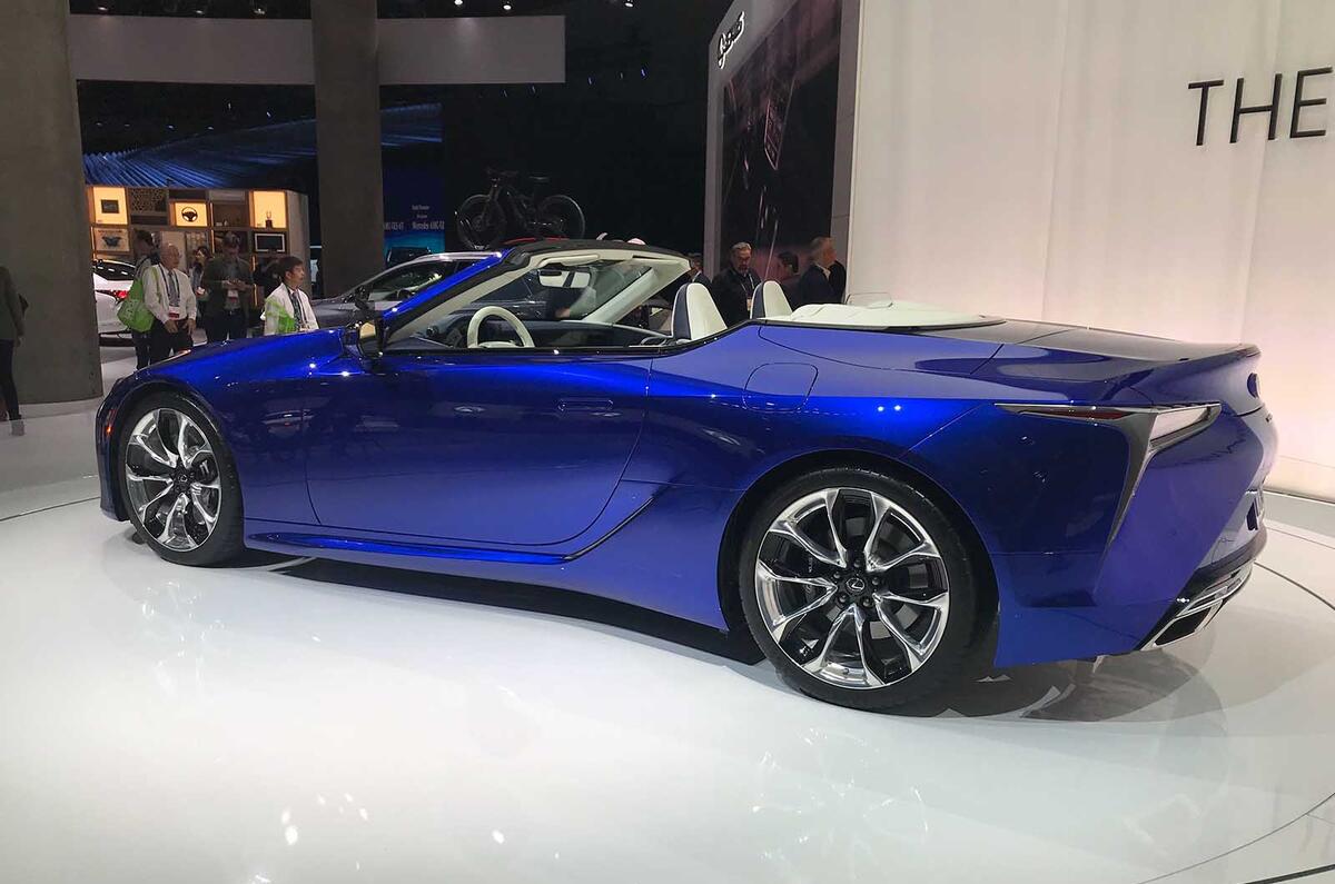 Lexus LC500 convertible rear three quarters