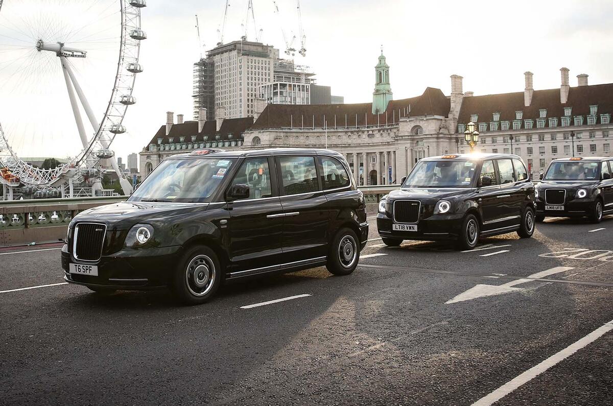 LEVC black cab 2018 front quarter tracking