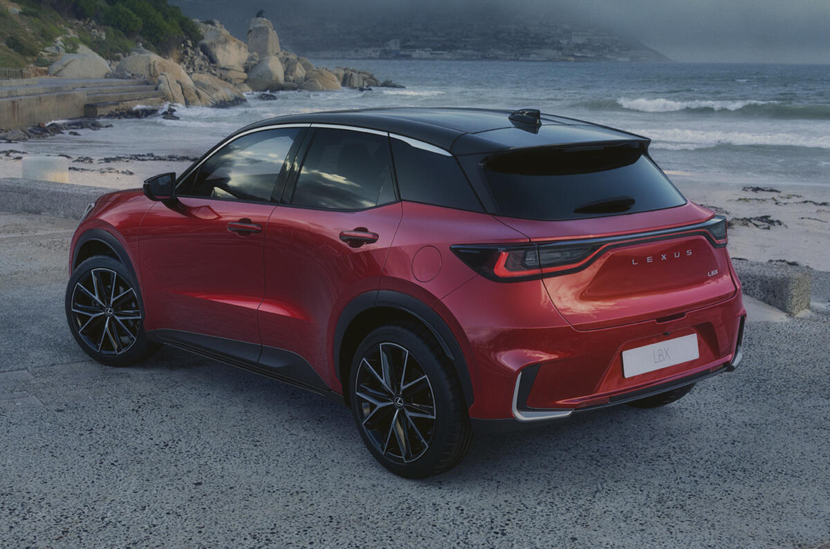 Lexus LBX rear on road