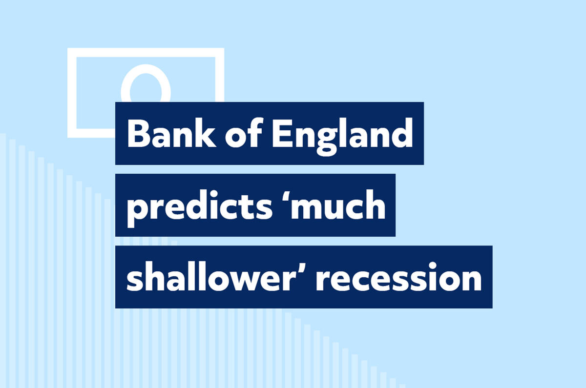 Bank of England predicts 'much shallower' recession infographic Bank of England predicts 'much shallower' recession infographic