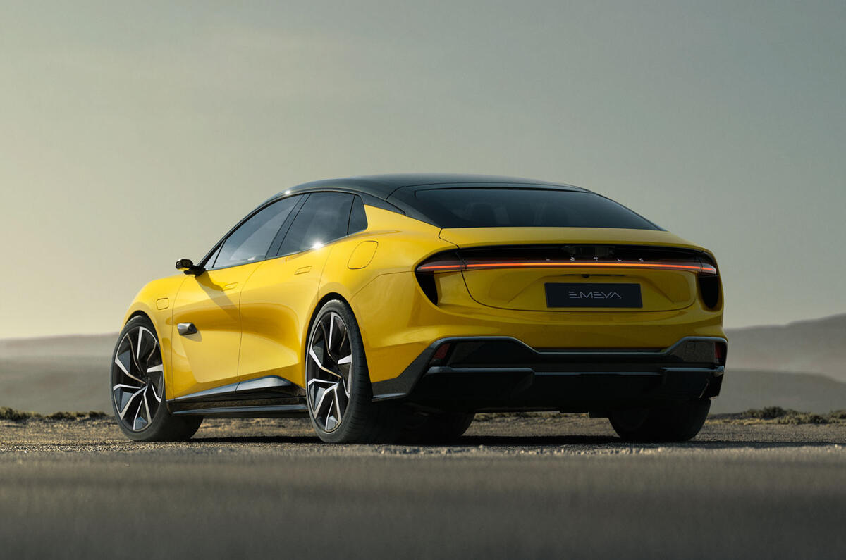 Lotus Emeya 2024 rear quarter static Lotus Emeya 2024 rear quarter static