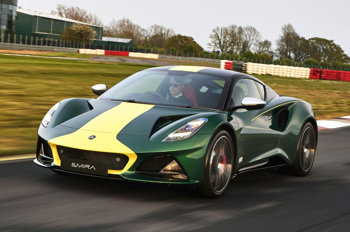Lotus Emira Clark Edition front quarter tracking