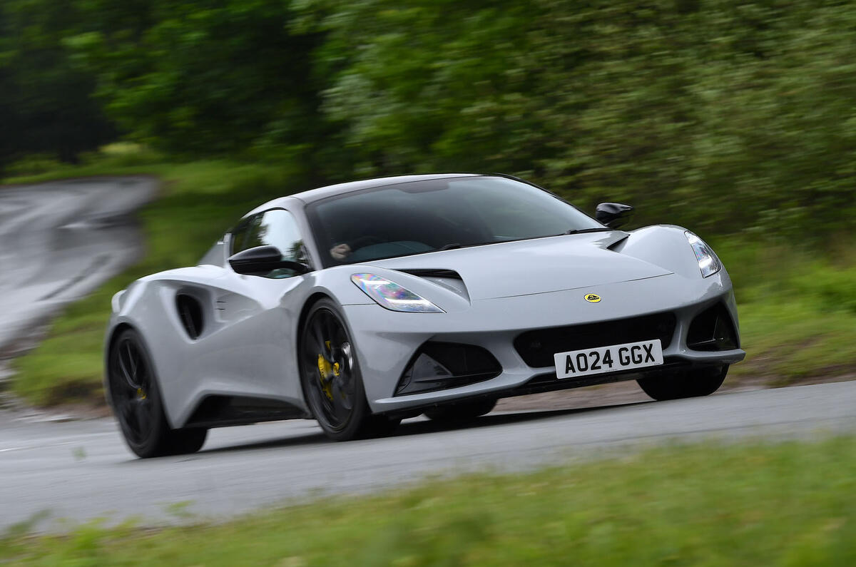 Lotus Emira front quarter tracking