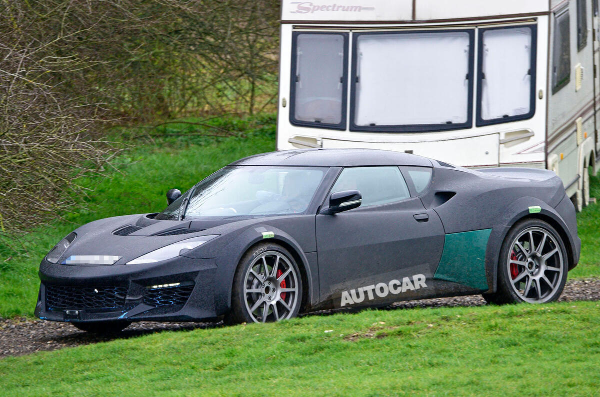 Lotus Esprit mule 2020 spy images - nose