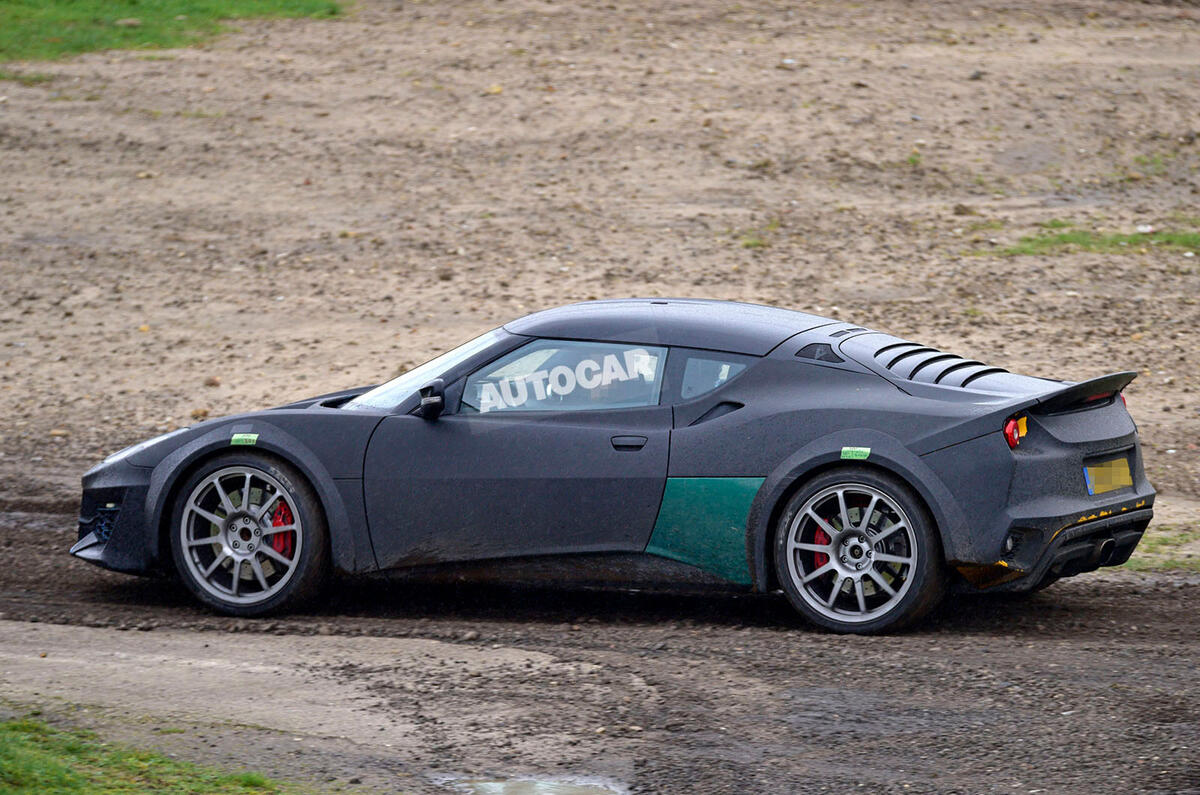 Lotus Esprit mule 2020 spy images - side
