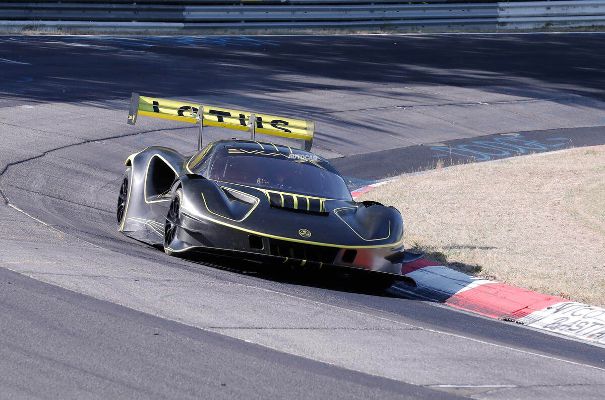 Lotus prototype on track cornering right 2