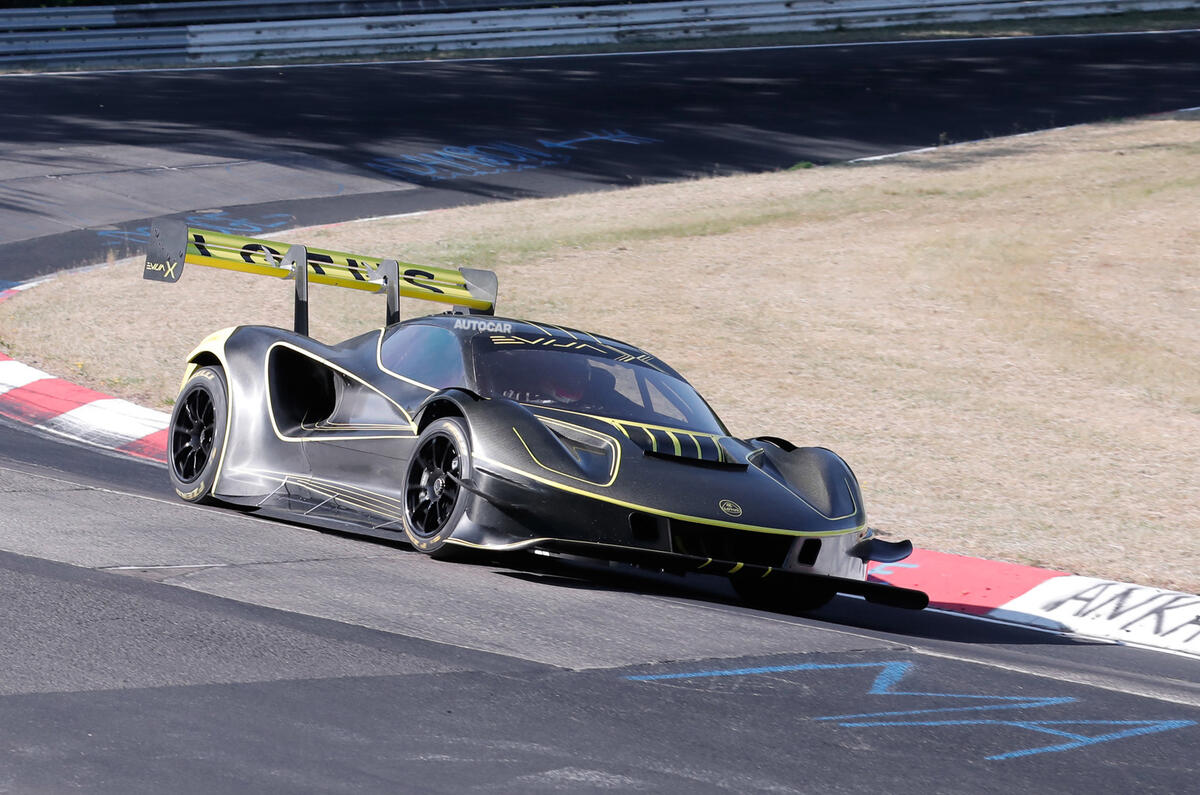 Lotus prototype on track cornering right 3
