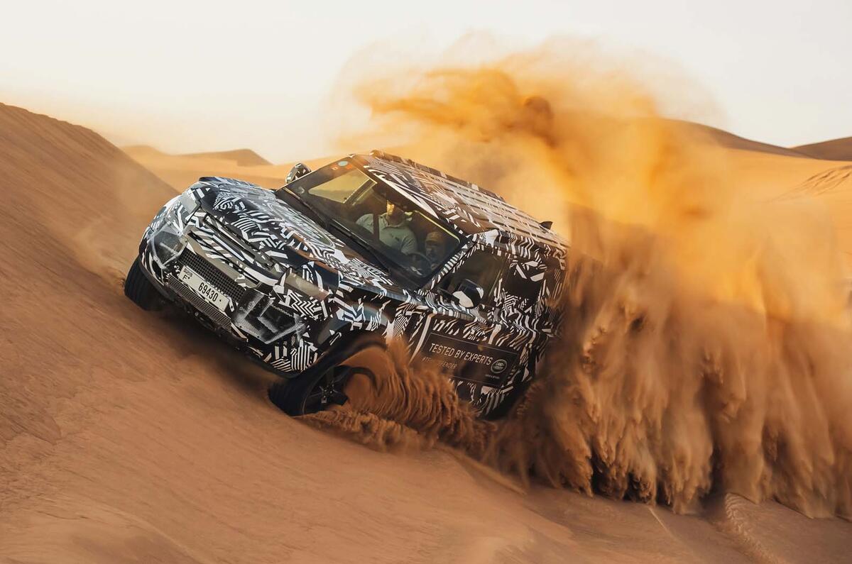 Land Rover Defender testing with Red Cross in Dubai