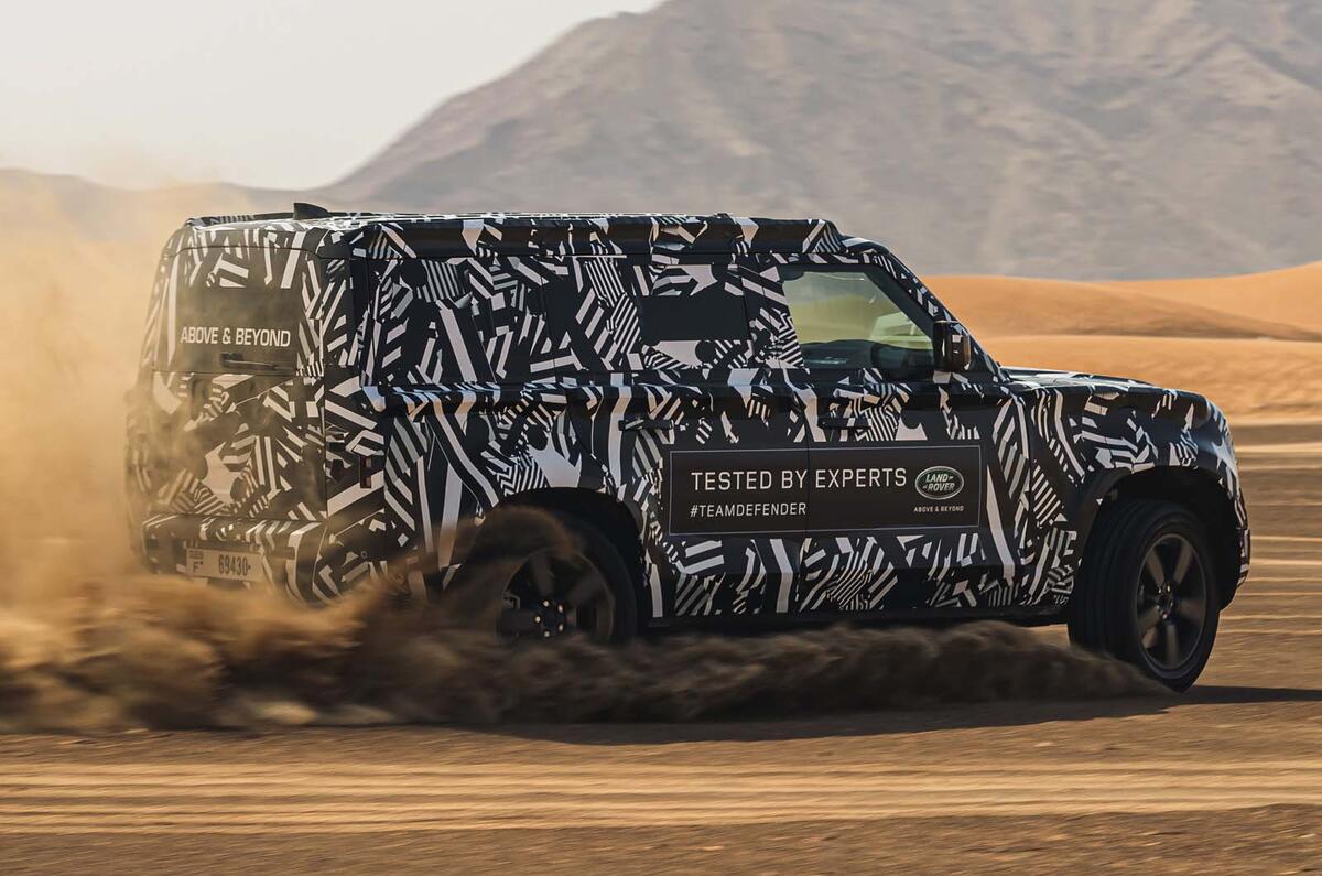 Land Rover Defender testing with Red Cross in Dubai