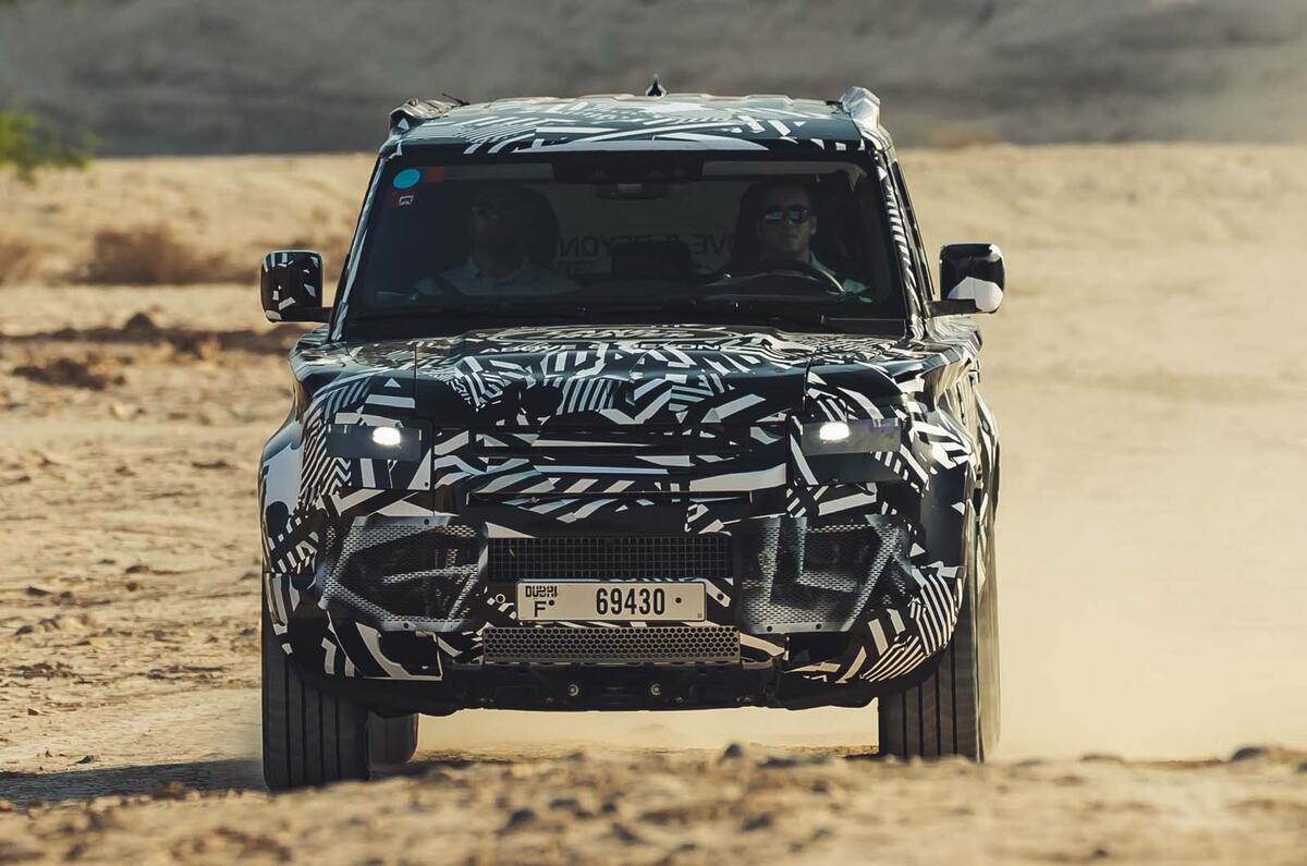 Land Rover Defender testing with Red Cross in Dubai