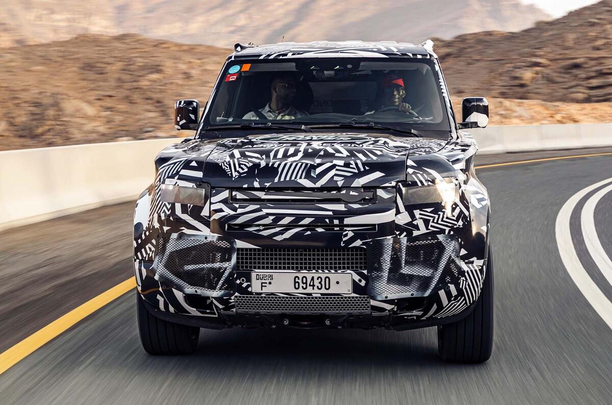 Land Rover Defender testing with Red Cross in Dubai