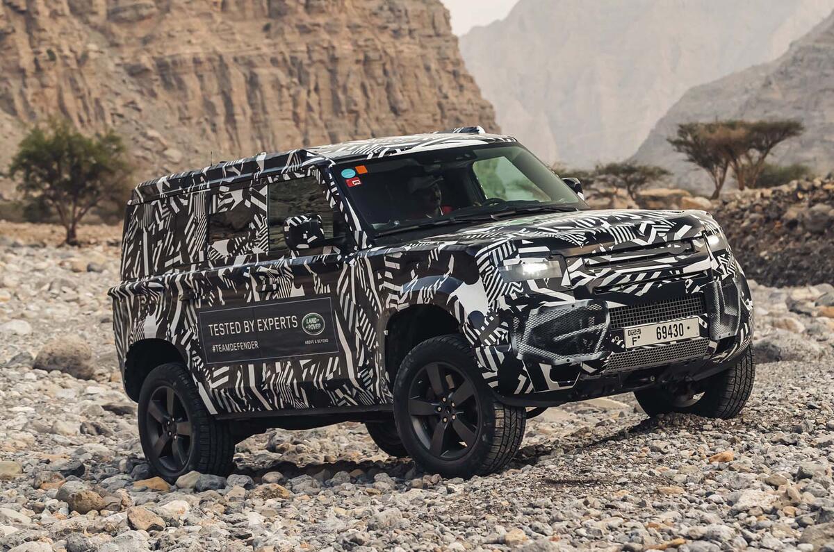 Land Rover Defender testing with Red Cross in Dubai