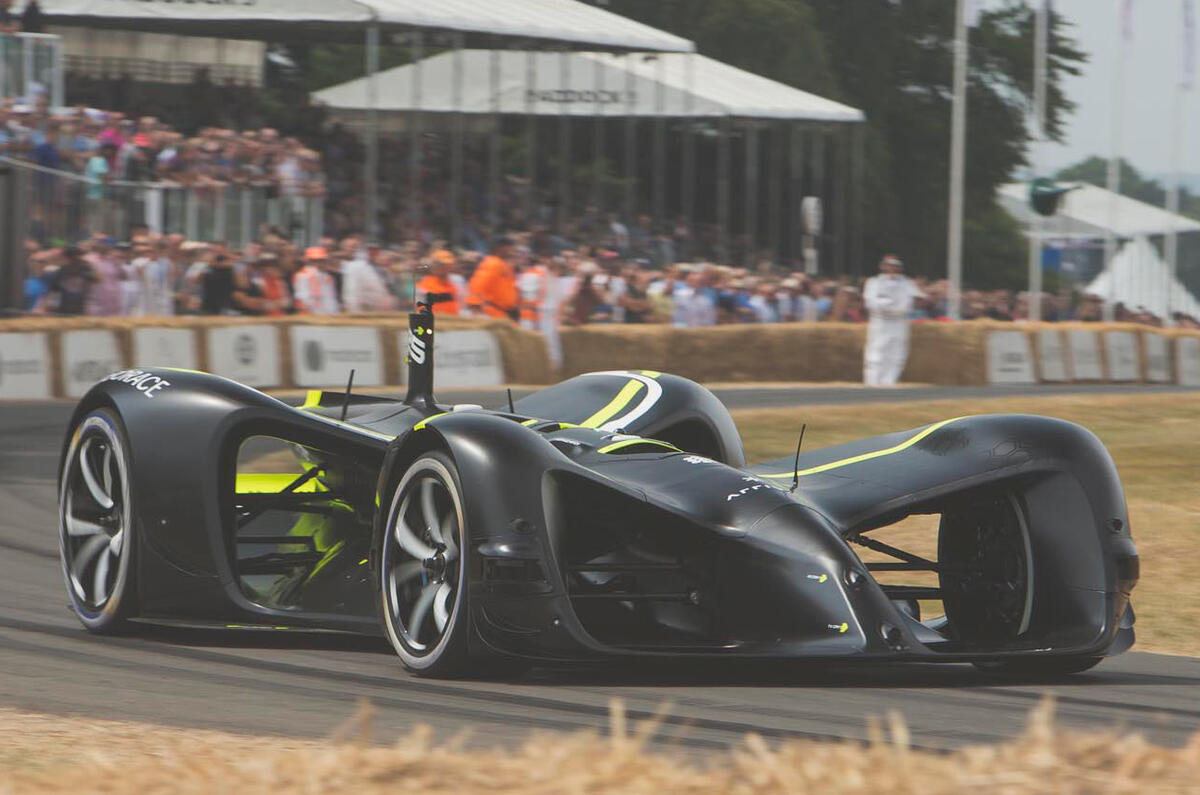 Roborace autonomous racing car shown in action at Goodwood