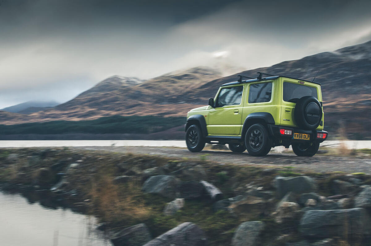 Christmas tree road trip in a Suzuki Jimny