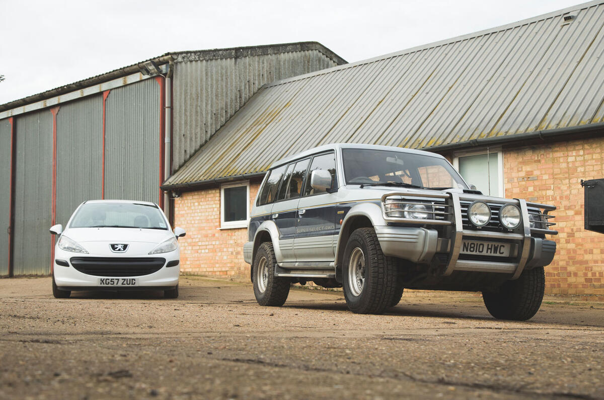 Mitsubishi Pajero and Peugeot 207