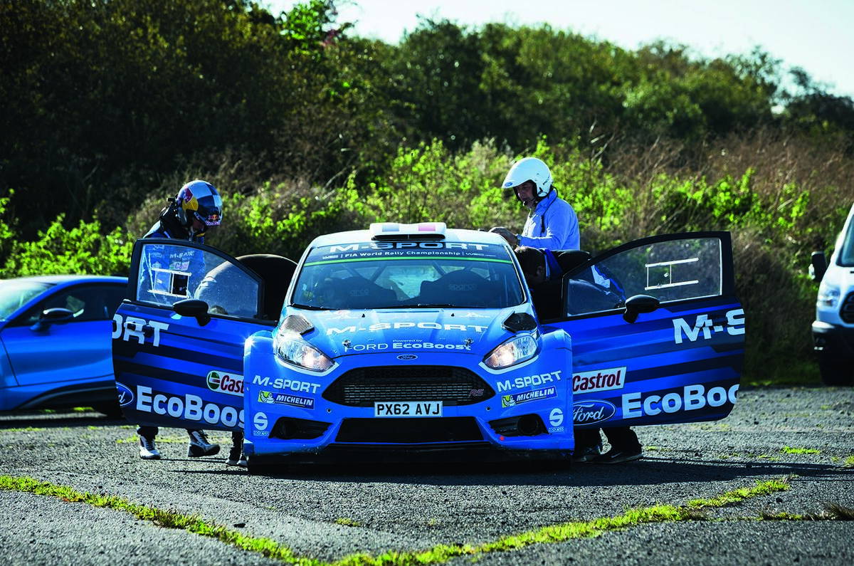 Co-driving in the Ford Fiesta R5 with Elfyn Evans, British rally champion