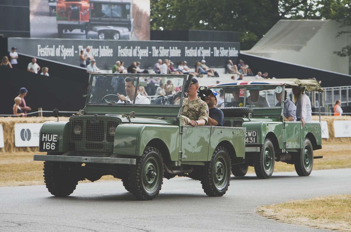 Celebrating 70 years of Land Rover up the Goodwood hill