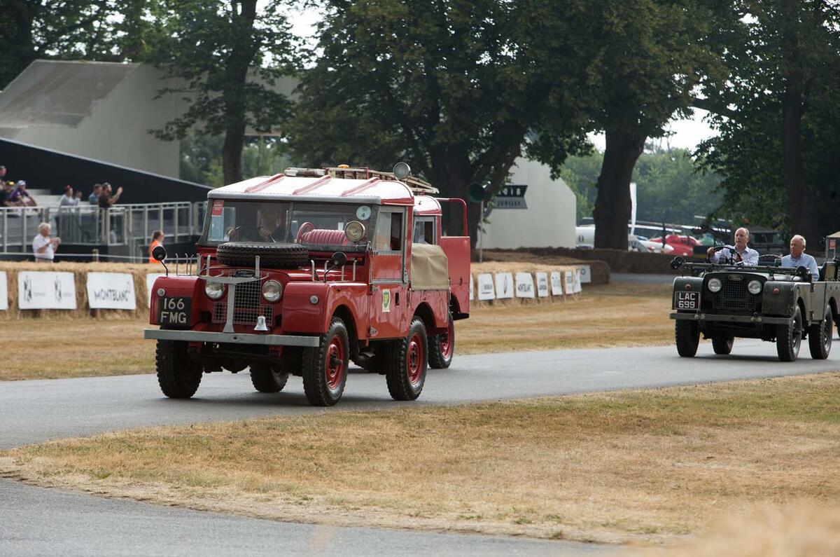 Celebrating 70 years of Land Rover up the Goodwood hill