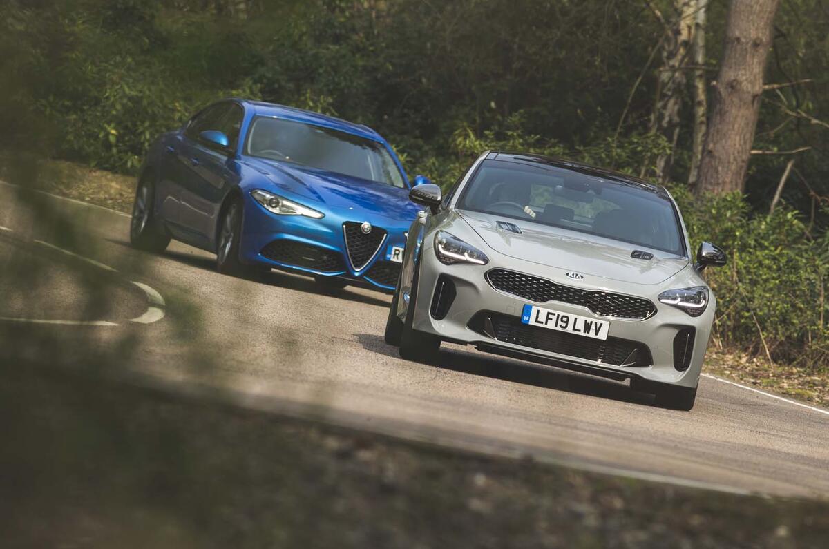 Volvo S60 vs Kia Stinger vs Peugeot 508 vs Alfa Romeo Giulia