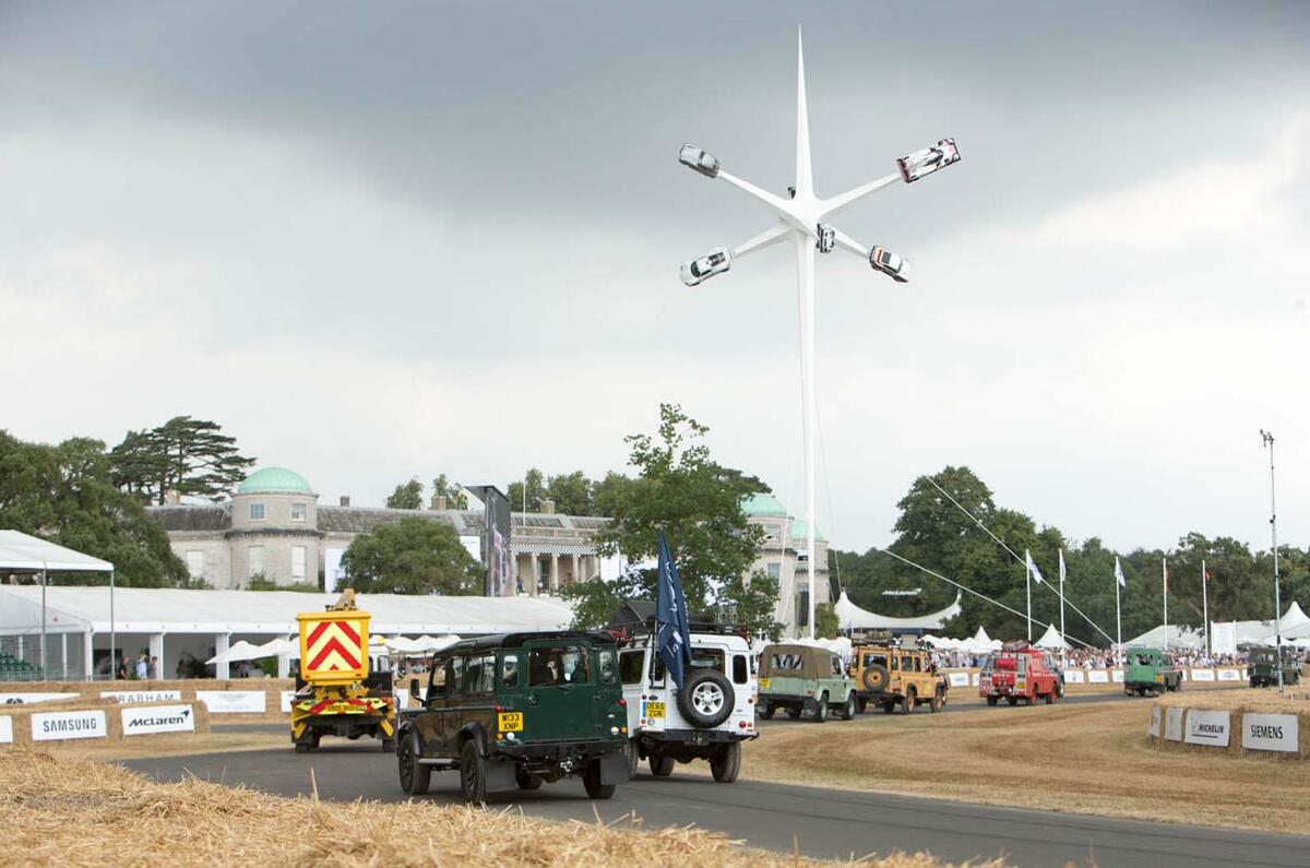 Celebrating 70 years of Land Rover up the Goodwood hill