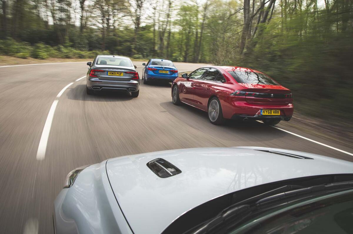 Volvo S60 vs Kia Stinger vs Peugeot 508 vs Alfa Romeo Giulia