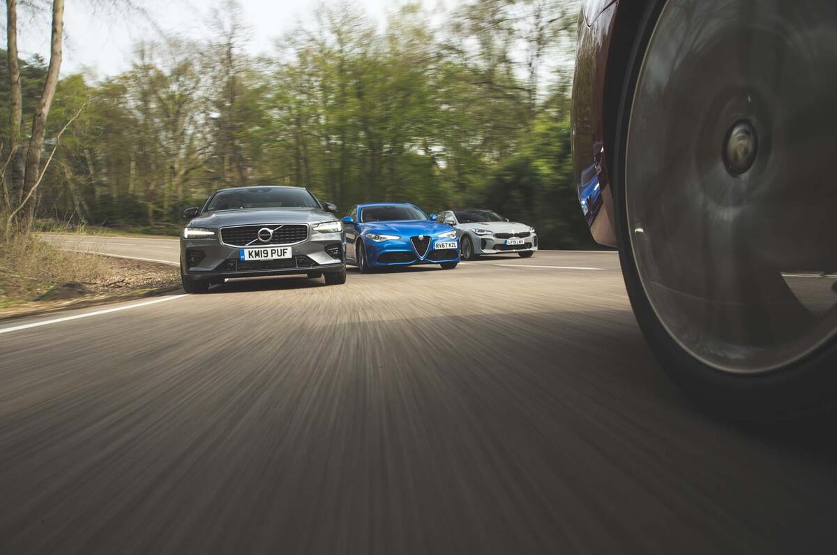 Volvo S60 vs Kia Stinger vs Peugeot 508 vs Alfa Romeo Giulia