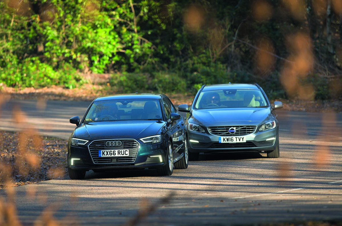 Volkswagen Passat GTE Estate vs Audi A3 Sportback e-tron vs Volvo V60 D5 Twin Engine SE Nav vs BMW 330e Sport