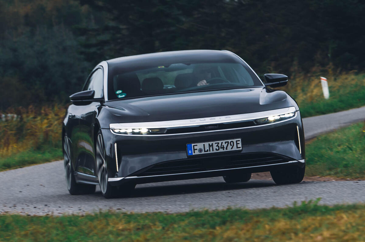 Lucid Air Touring front quarter cornering Lucid Air Touring front quarter cornering