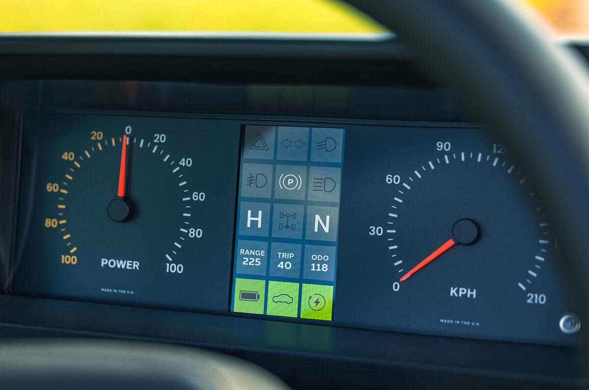 Lunaz electric Range Rover Safari instrument cluster