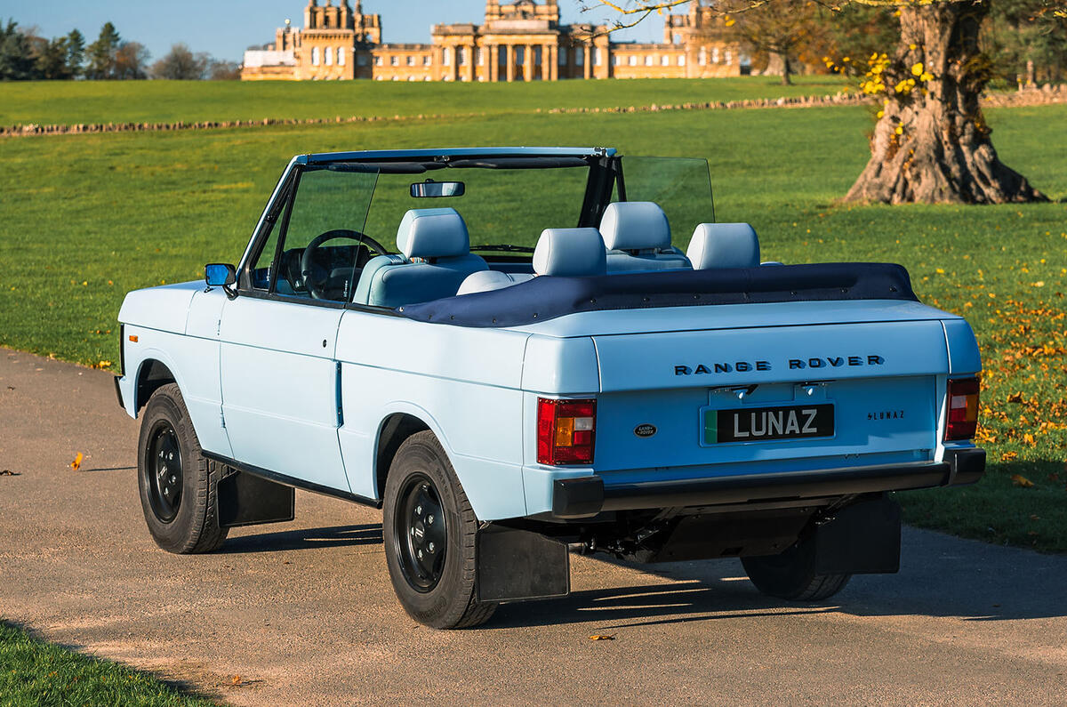 Lunaz electric Range Rover Safari rear three quarter
